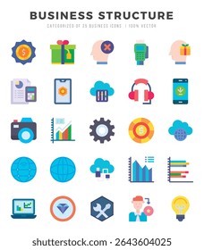 icons set. Business Structure for web. app. vector illustration.