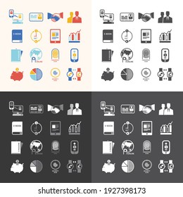 Icons set business technology vector design.