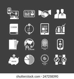 Icons set business technology vector design.