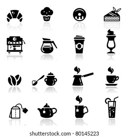 Icons set cafe icons