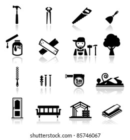 Icons set carpentry