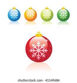 Symbole Set von Weihnachtsbällen. Vektorgrafik
