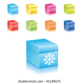 Icons Set of Christmas box. vector