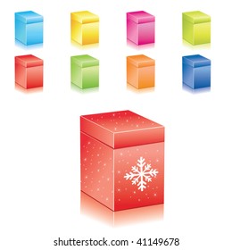 Icons Set of Christmas box. vector