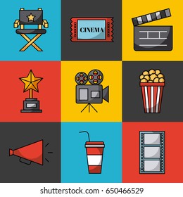 icons set cinema
