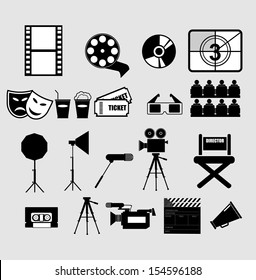 Icons set Cinema and movies