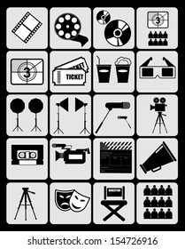 Icons set Cinema and movies