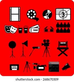 Icons set Cinema and movies