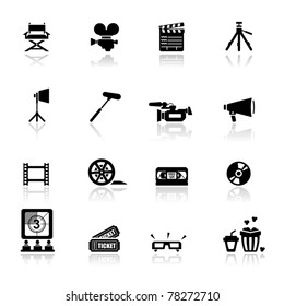 Icons set Cinema and movies