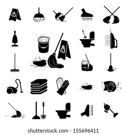 Icons set Cleaning. Vector illustration