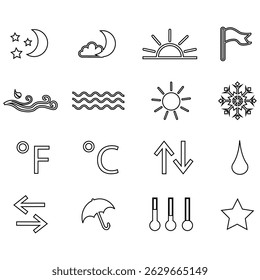 icons set of clouds different forms,  style and colors 
