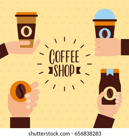 icons set coffee delicious flat