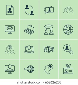 Icons Set. Collection Of Email, Human Mind, Open Vacancy And Other Elements. Also Includes Symbols Such As Find, Job, Arrow.