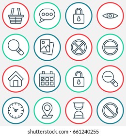 Icons Set. Collection Of Hourglass, Obstacle, Zoom Out And Other Elements. Also Includes Symbols Such As Open, Check, Image.