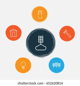 Icons Set. Collection Of Wheat, Jug, Cereal And Other Elements. Also Includes Symbols Such As Forest, Tree, Crop.