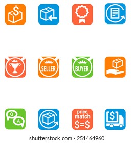 Icons set for commerce part 2 / Solid fill vector icon set for commerce 