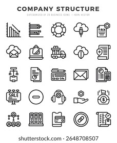 icons set. Company Structure for web. app. vector illustration.