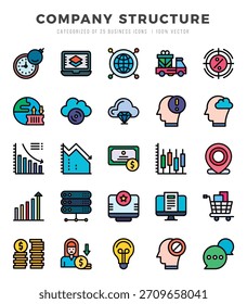 icons set. Company Structure for web. app. vector illustration.