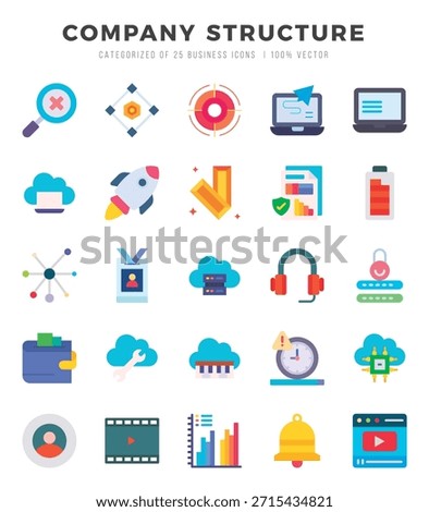 icons set. Company Structure for web. app. vector illustration.