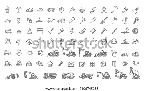 Icons set -\
Construction. Set of home repair\
icons