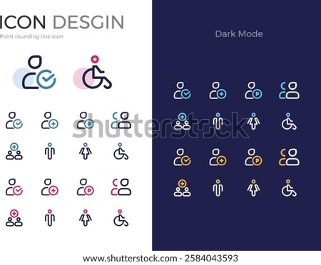 icons set, Set contains icons, Point, Rounding, Icon Set, Add People Disabled Women Men Group Organization Chart