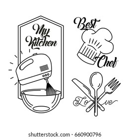 icons set cooking lessons