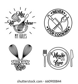 icons set cooking lessons