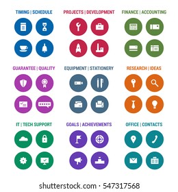 Icons set of corporative area. Color 3.