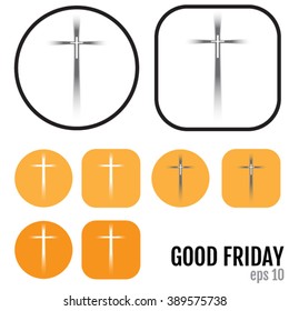 Icons Set of Creative and beautiful cross for Good Friday. Vector Art, Stock Vector