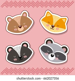 icons set cute animals