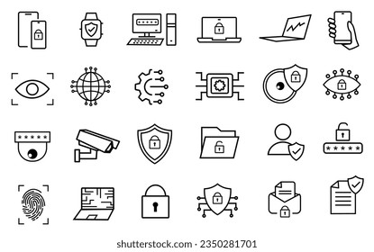 icons set Cyber Security vector illustration