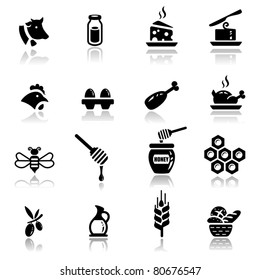 Icons set Icons set Dairy and natural products