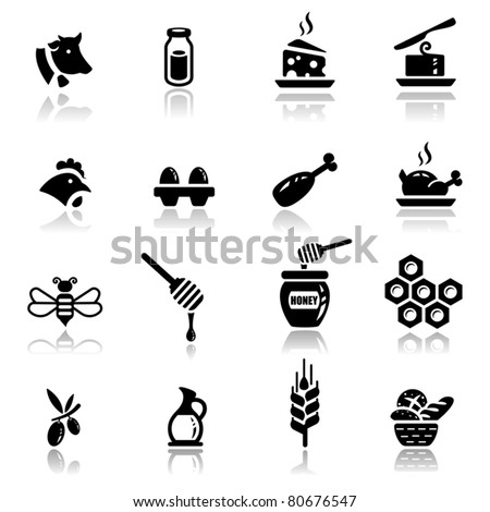 Icons set Icons set Dairy and natural products