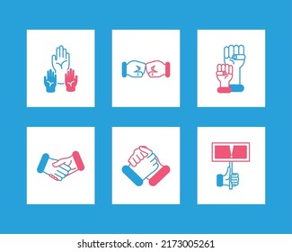icons set democracy flat design