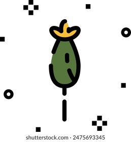 Iconos engastados con diferentes flores. Plantas florecientes. Lindos сcoloridos Elementos de decoración. Ilustración vectorial gráfica aislada sobre fondo blanco