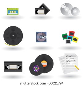Icons Set of Different Media Formats And Types