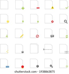 icons set document blank and have more activities