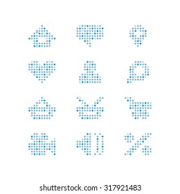 icons set dots web site infographic shop.