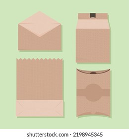 Icons Set Eco Packaging, Mockup Style