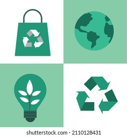 icons set ecology, energy and world