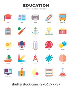 ícones definidos. Educação para ilustração vetorial web. app.