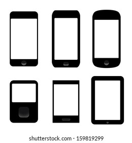 icons set of electronic devices. smartphones, tablets. vector eps8