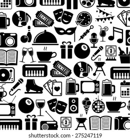 Icons set entertainment