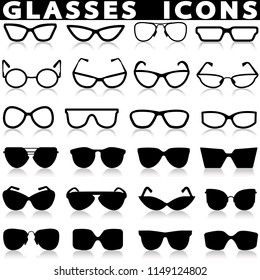Icons set Eye glasses