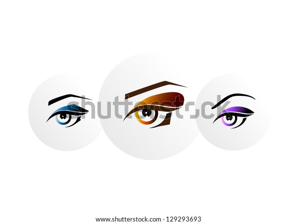 Icons Set Eyes Vector Image Cartoon Stock Vector (Royalty Free) 129293693