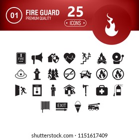 Icons set firefighter