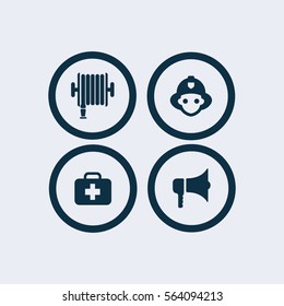 Icons set firefighter