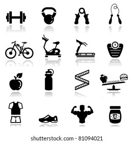 Icons set Fitness