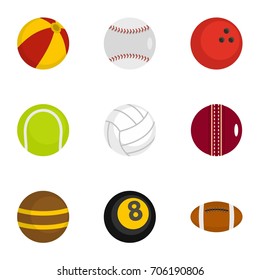 icons set. Flat style set of 9 vector icons for web design
