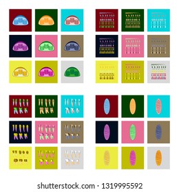Icons set in flat style. Cells, viruses and teeth.